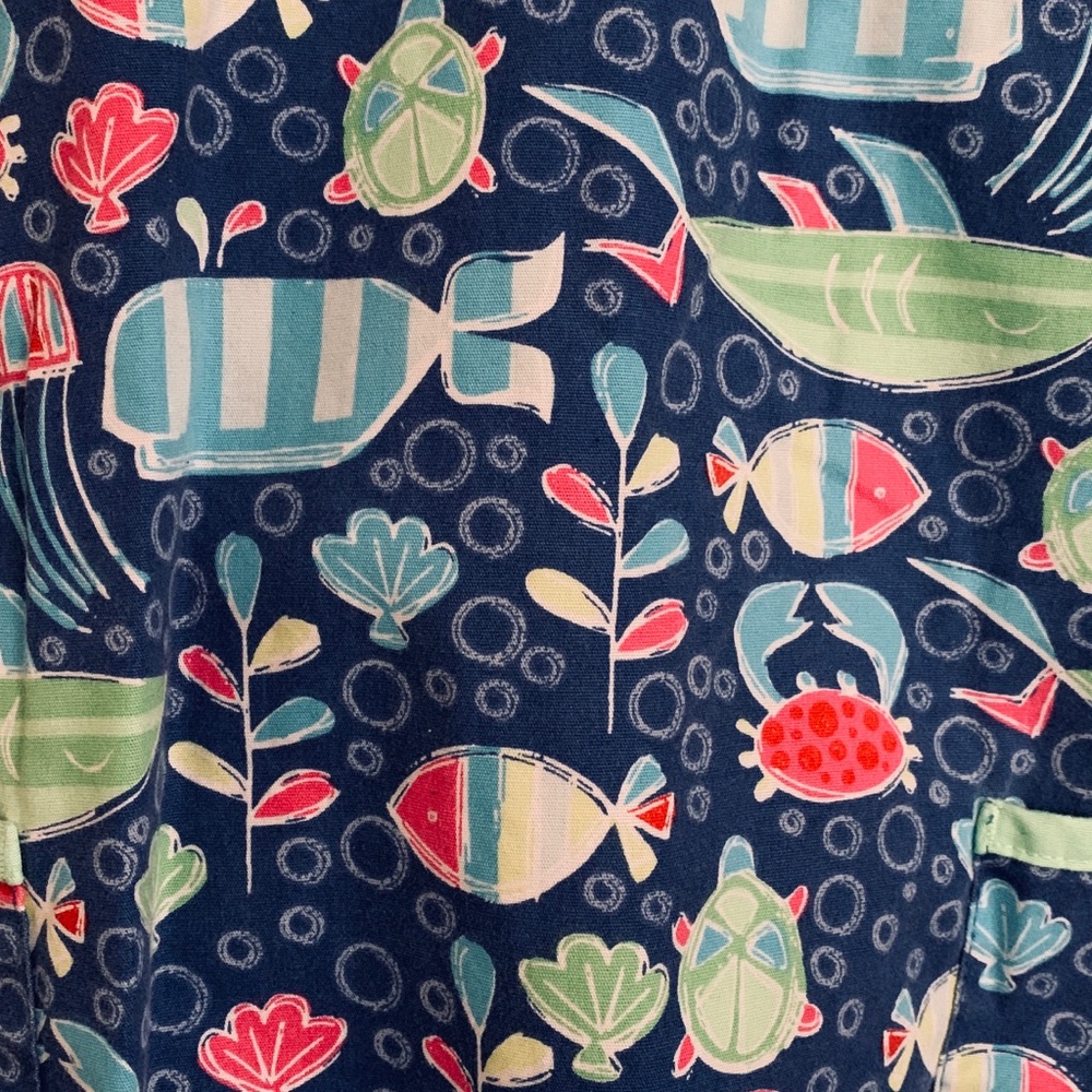 Colorful scrub top with under the sea patterns (see details below & in pics)
